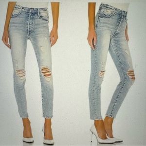 MOTHER The Super Stunner Ankle Jeans 32 Say Amen Again Wash